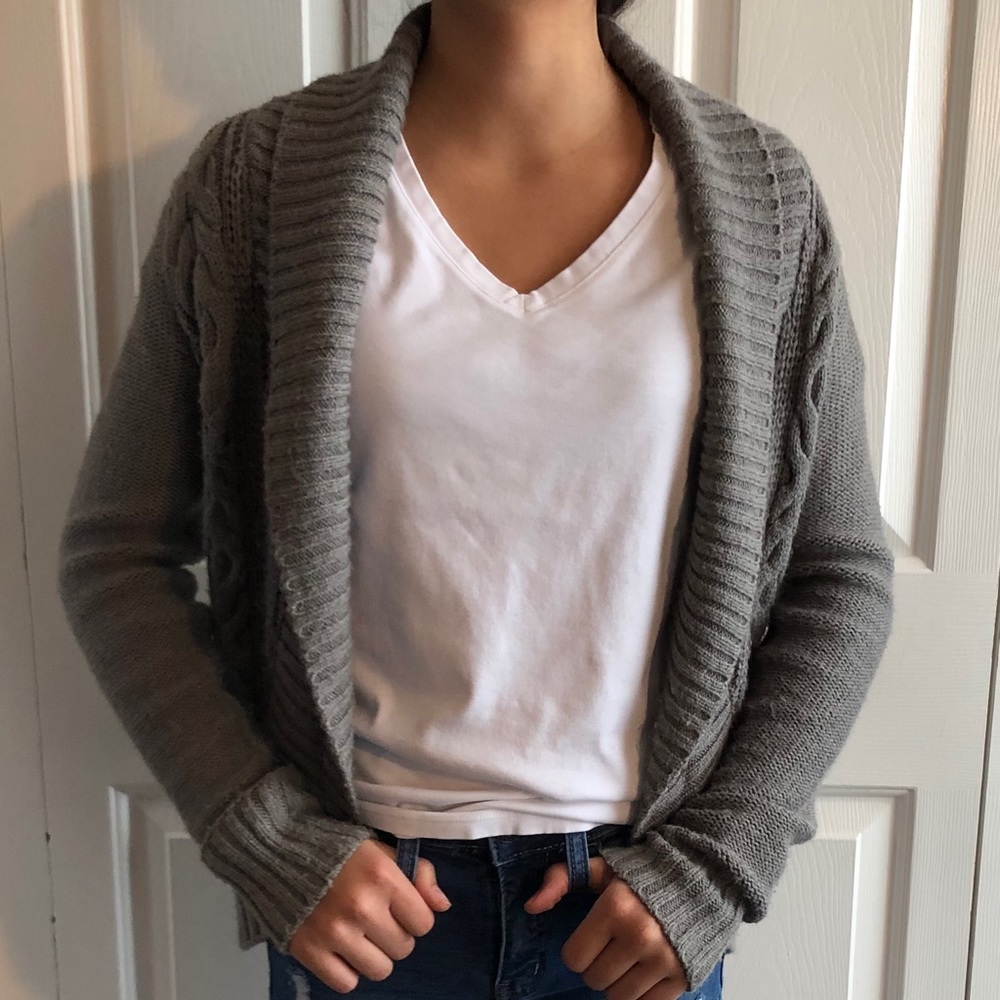 Grey Thick Cardigan